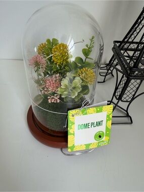 Dome Plant Artificial Floral Display With Music and Light Yellow & Pink